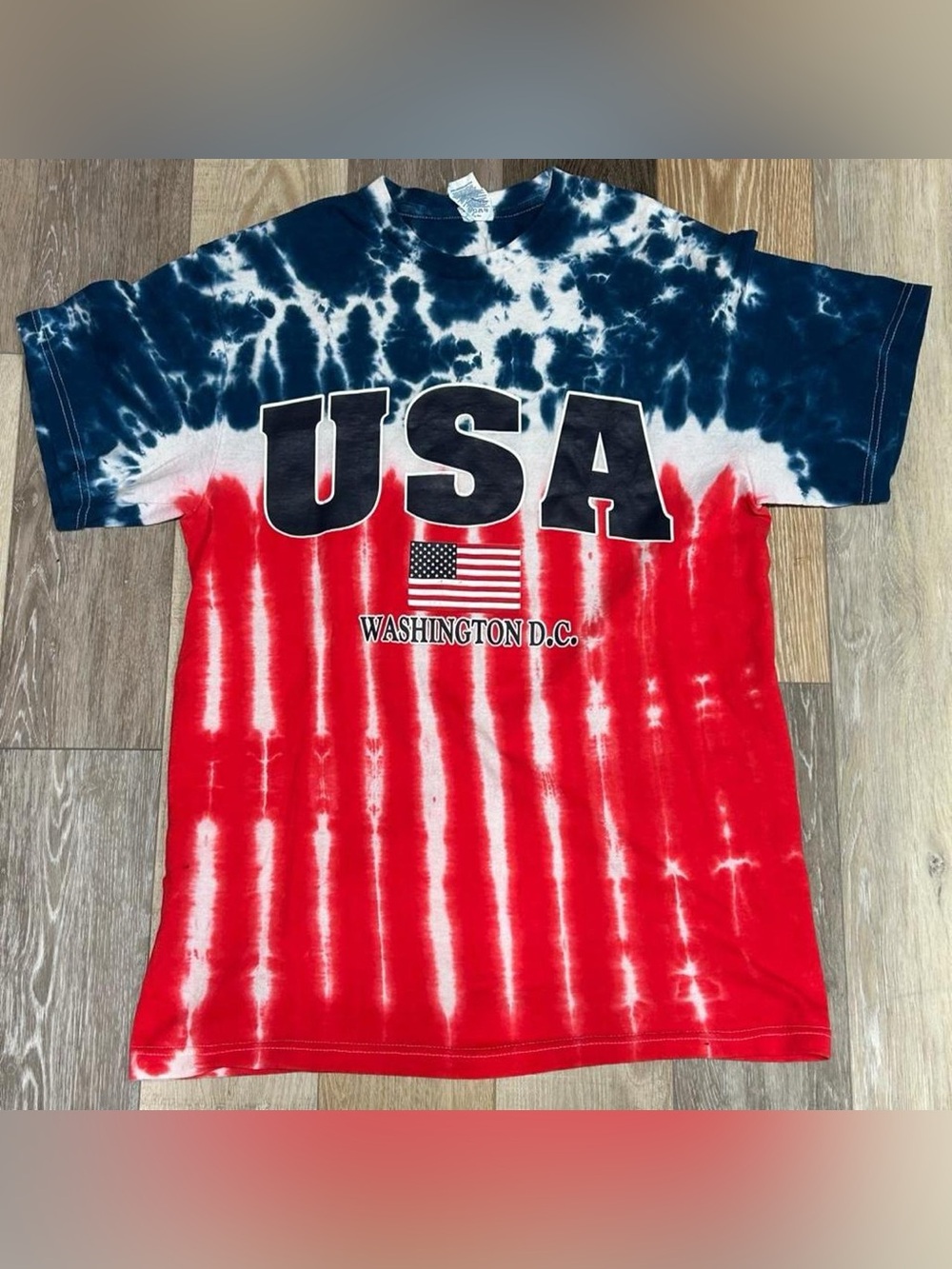 USA Tie-Dye Short Sleeve Tee - Red, White & Blue